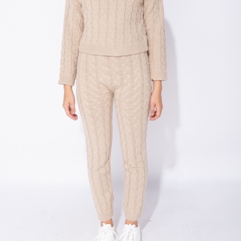 Angelic Attitude Cable Knit Sweater & Leggings Set - Picture 6 of 8
